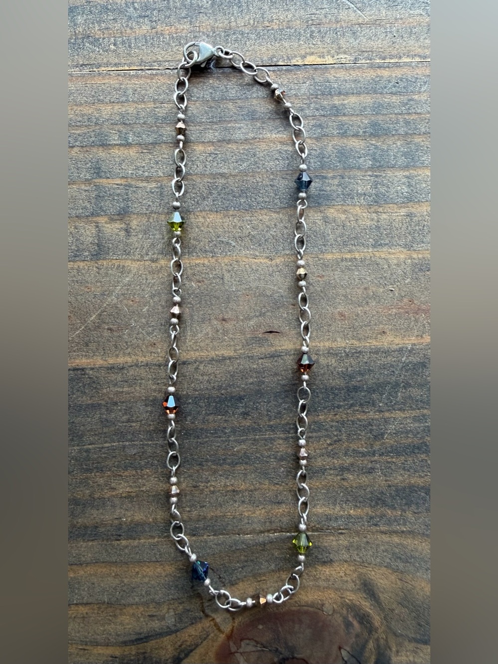 Delicate Multicolor Crystal Station Necklace